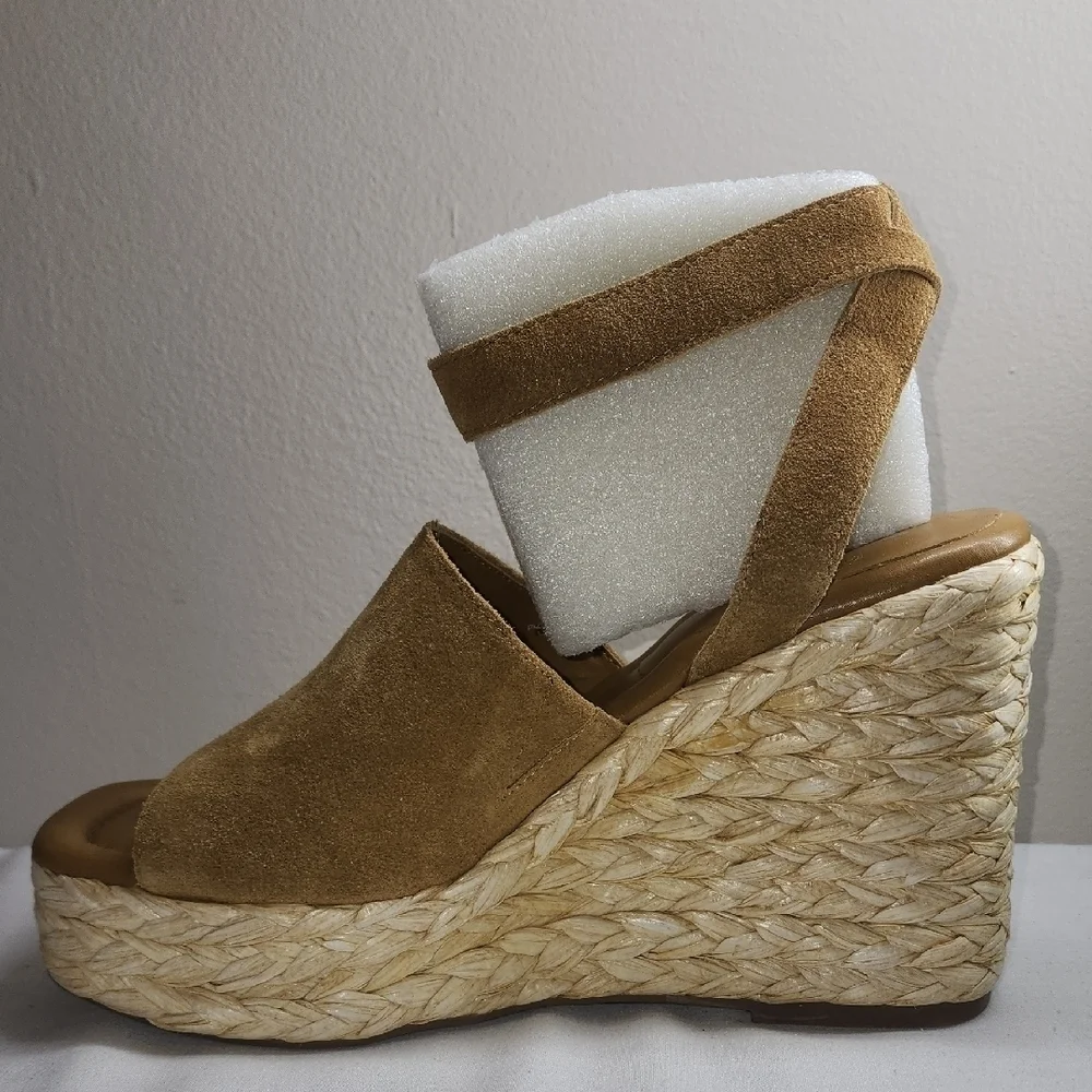 Marc Fisher Tan Suede Wedge Sandals